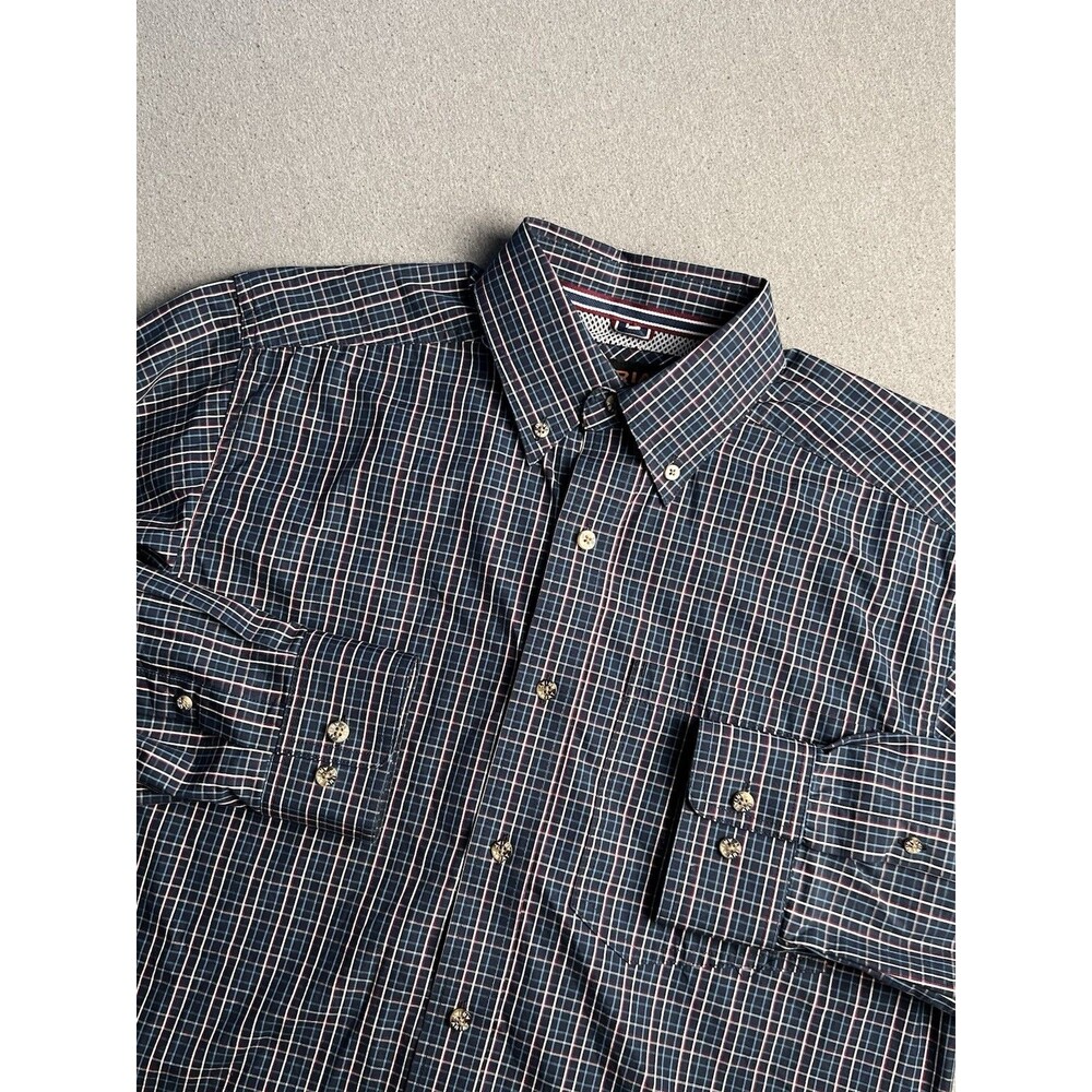 Ariat Shirt Men’s S Blue Check Plaid Long Sleeve Button Down Pro Series Western